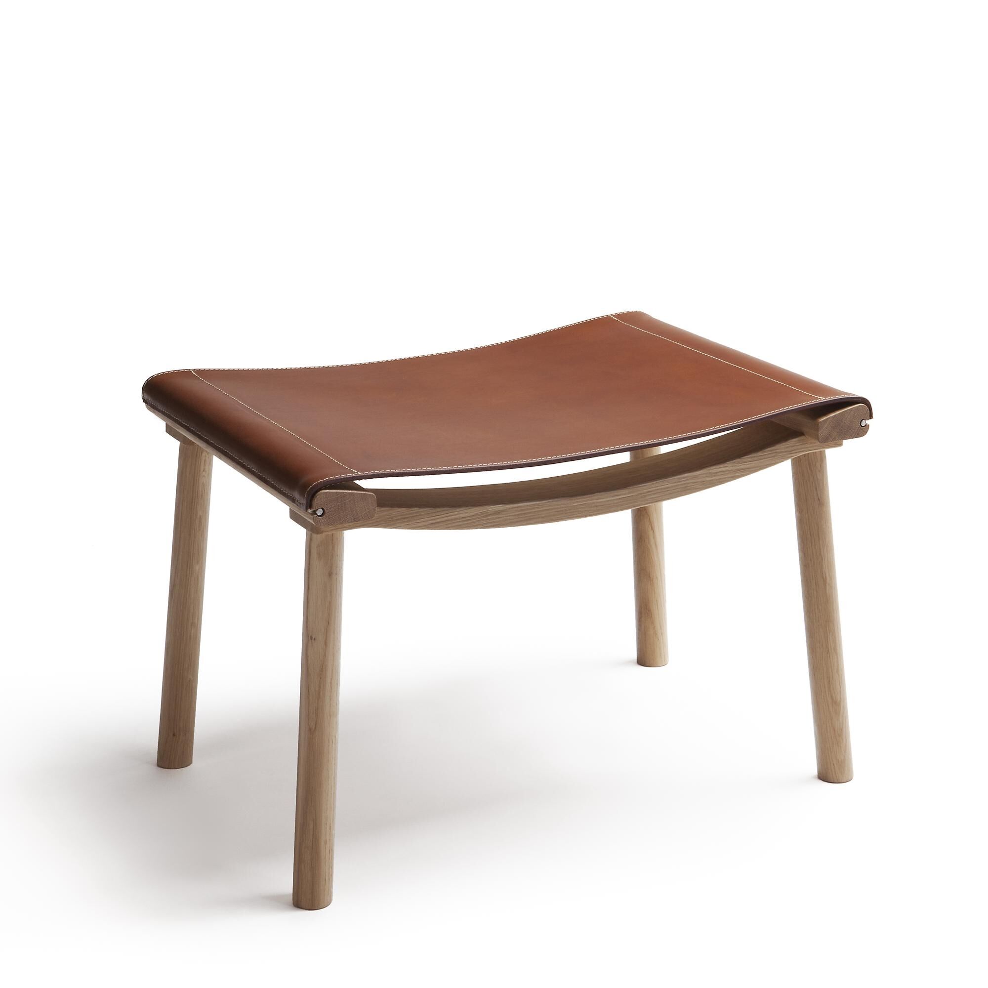 December Ottoman Olieret Egetr/Cognac Lder