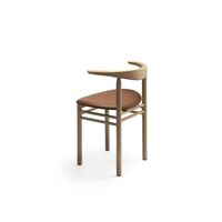 Linea Collection RMT3 Eettafelstoel Geoliede Essenhout/Elmosoft 330044 Leder