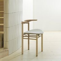 Linea Collection RMT3 Eettafelstoel Geoliede Essenhout/Elmosoft 330044 Leder