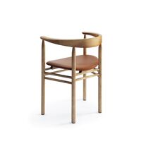 Linea Collection RMT6 Spisebordsstol Asketræ Bejdset i Egetræsfarve/Elmosoft 33004 Læder