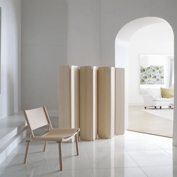 Skandinavia Collection Aparte Room Divider Geoliede Asbak/Nude Leder
