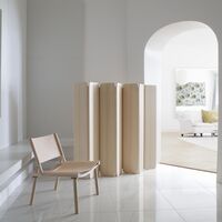 Skandinavia Collection Aparte Room Divider Geoliede Asbak/Nude Leder