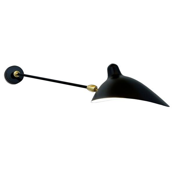 Applique 1 V&auml;gglampa Svart & M&auml;ssing Med Rotation