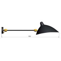 Applique 1 Wall Lamp Black & Brass w. Rotation