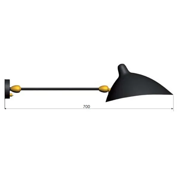 Applique 1 Wall Lamp Black & Brass w. Rotation