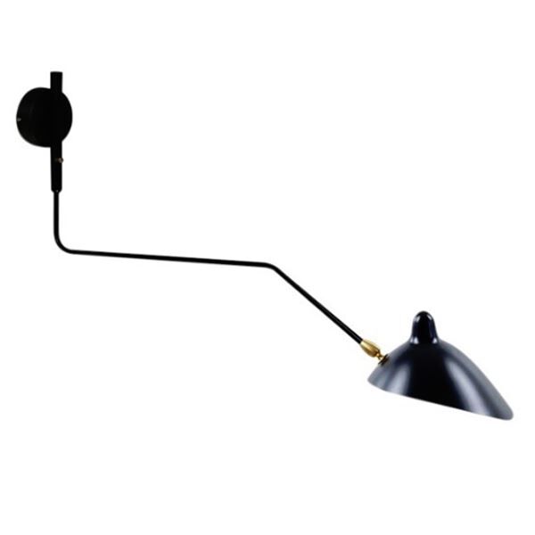 Applique 1 V&auml;gglampa Svart & M&auml;ssing