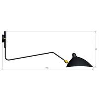 Applique 1 Wall Lamp Black & Brass w. Crack