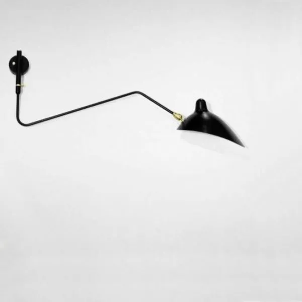 Applique 1 Wall Lamp Black & Brass w. Crack