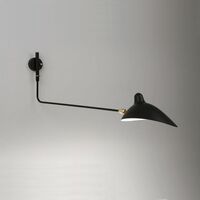 Applique 1 Wall Lamp Black & Brass Straight