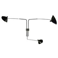 Applique 3 Wandlampe Schwarz/Messing Gerade