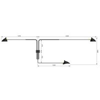 Applique 3 Wandlampe Schwarz/Messing Gerade
