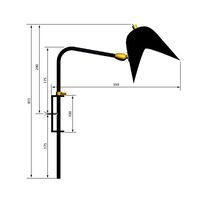 Applique Antony 1 Wall Lamp Black & Brass