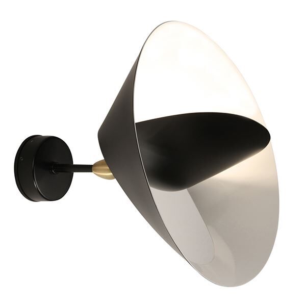 Applikation Saturne 1 V&auml;gglampa Svart & M&auml;ssing