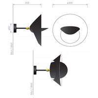 Applique Saturne 1 Applique Nero e Ottone