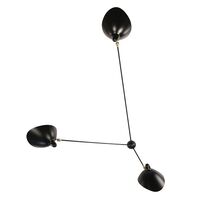 Applique Araigne 3 Wall Lamp Black & Brass Fixed