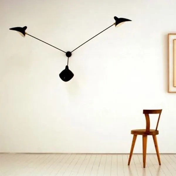 Applique Araigne 3 Wall Lamp Black & Brass Fixed