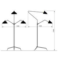 Lampadaire 3 Floor Lamp Black & Brass
