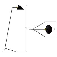 Lampadaire 1 Droit Lampada da Terra Nero e Ottone