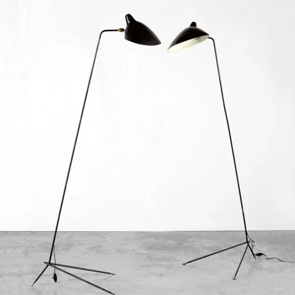 Lampadaire 1 Droit Lampada da Terra Nero e Ottone