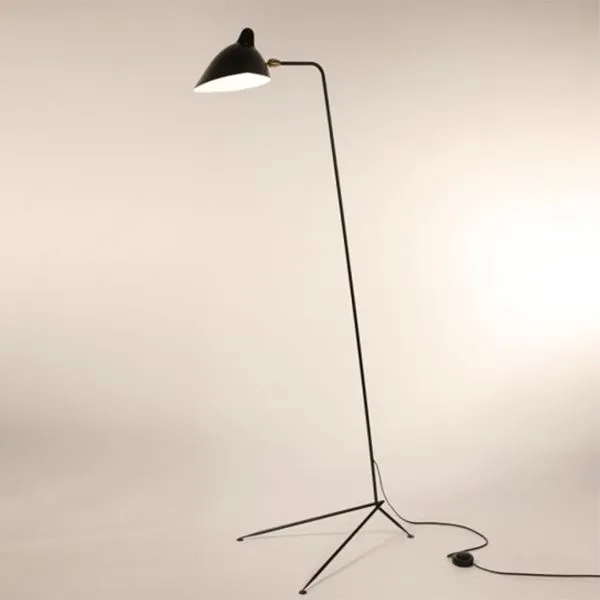 Lampadaire 1 Droit Lampada da Terra Nero e Ottone