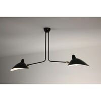 Plafonnier 2 Ceiling Light Black & Brass Fixed
