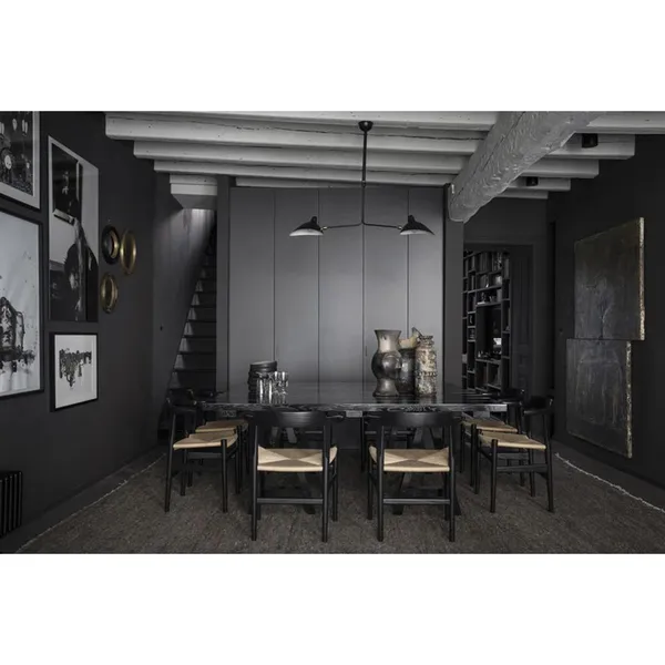 Plafonnier 2 Ceiling Light Black & Brass Fixed
