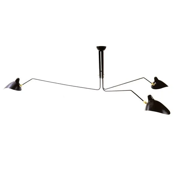 Plafonnier 3 Ceiling Light Black & Brass