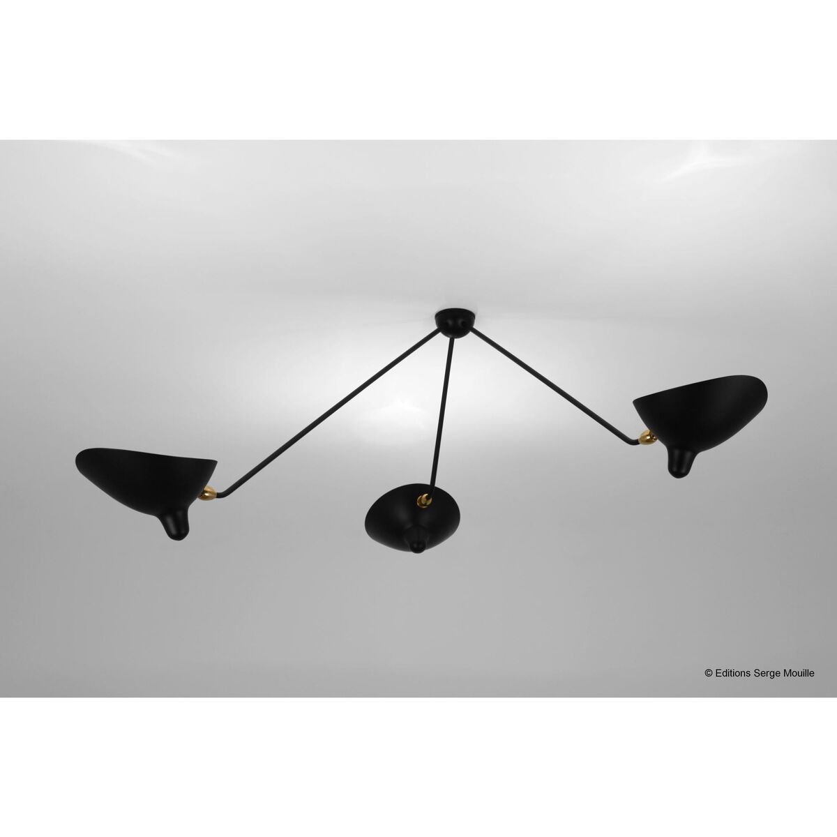 Plafonnier 3 Ceiling Light Black & Brass