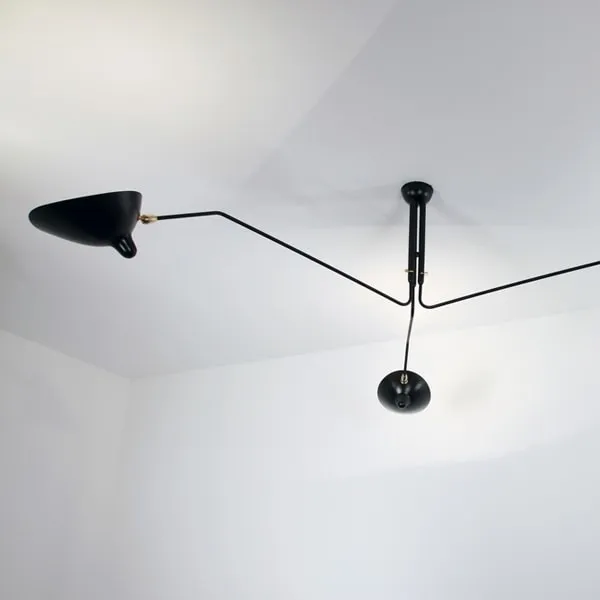 Plafonnier 3 Ceiling Light Black & Brass