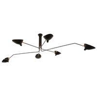 Plafonnier 6 Ceiling Light Black & Brass