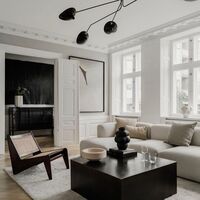 Plafonnier 6 Ceiling Light Black & Brass
