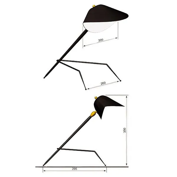 Tripod Table Lamp Black & Brass