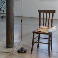 Alzabile Floor Lamp Brass & Black Marble