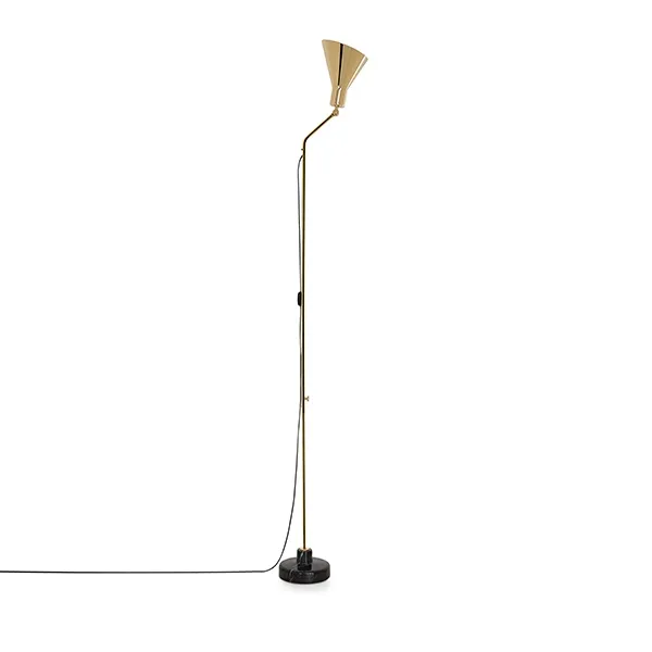 Alzabile Floor Lamp Brass & Black Marble