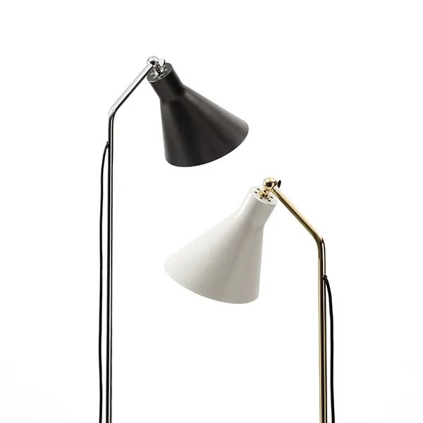 Alzabile Floor Lamp Brass & Black Marble
