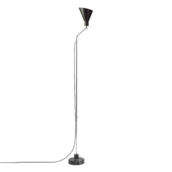 Alzabile Golvlampa Mangan/Krom & Granit Gr&aring; Marmor