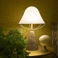 Anita Tischlampe Hellgelb/Messing & Braun Marmor