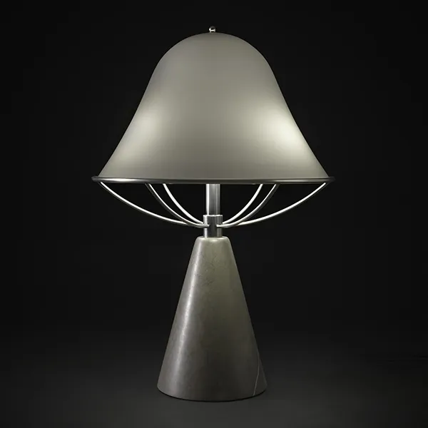 Anita Tischlampe Hellgelb/Messing & Braun Marmor