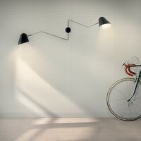 Beghina Double Wall Lamp Matt Black & Chrome