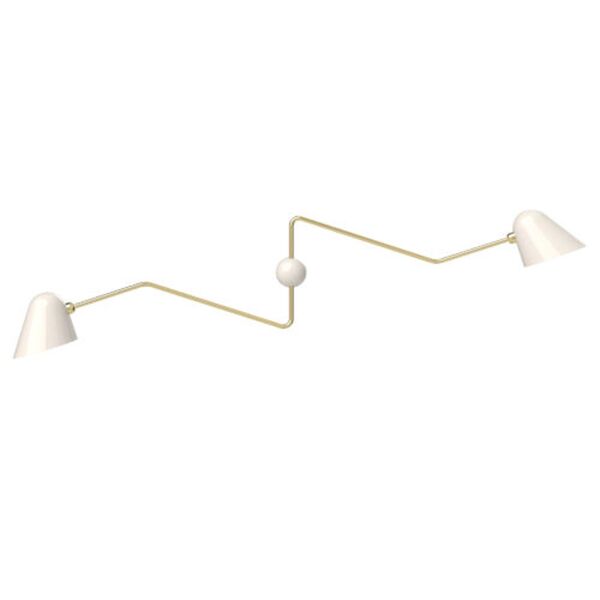 Beghina Wandlampe Weiß & Messing