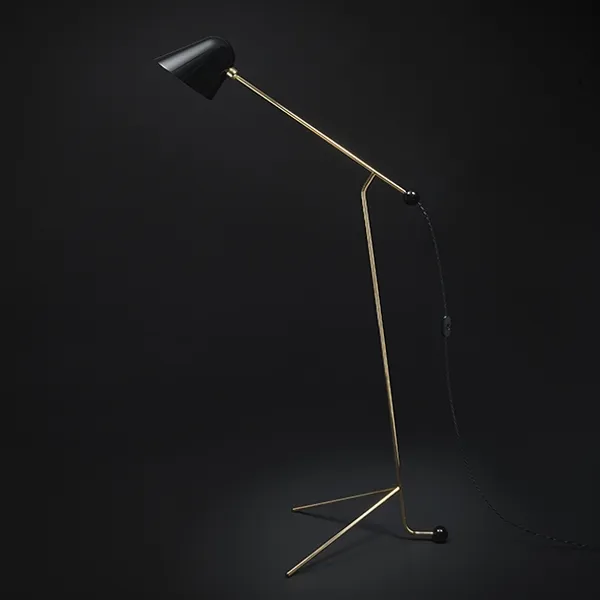 Beghina Gulvlampe Sort & Messing