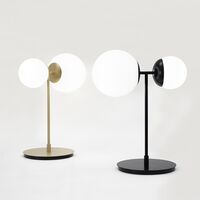 Biba Table Lamp White & Brass