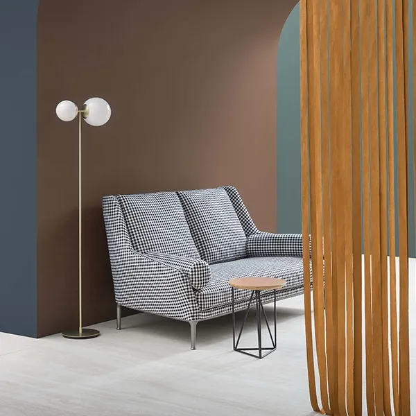 Biba Vloerlamp Wit & Messing