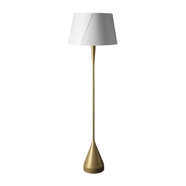 De-Lux A4 Golvlampa Guld & Matt Vit