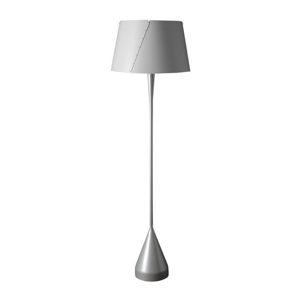 De-Lux A4 Golvlampa Silver & Matt Vit