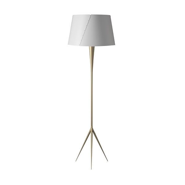 De-Lux B4 Golvlampa Guld & Matt Vit