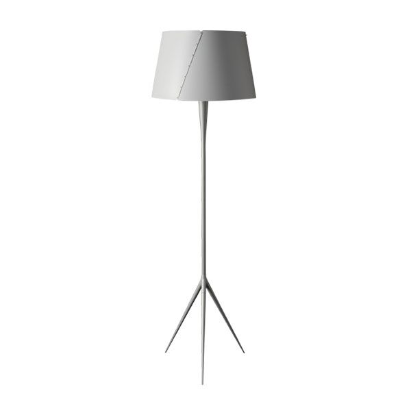 De-Lux B4 Golvlampa Silver & Matt Vit