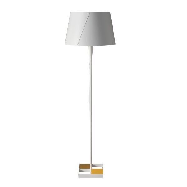 De-Lux D4 Golvlampa Orange & Matt Vit