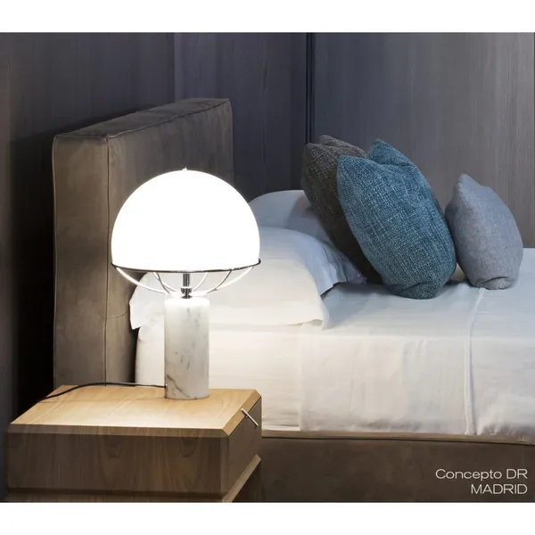 Jil Table Lamp White/Chrome & White Marble