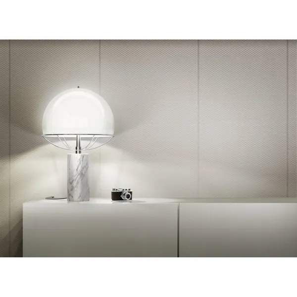 Jil Table Lamp White/Chrome & White Marble